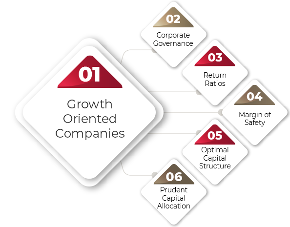 Growth Oriented Companies, Corporate Governance, Return Ratios, Margin of Safety, Optimal Capital Structure, Prudent Capital Allocation